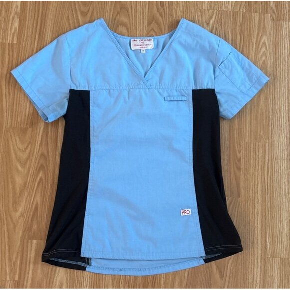 2 SILKY SOFT Scrubs by Professional Choice Uniform V-Neck Tops Blue Mauve XS - Picture 6 of 6